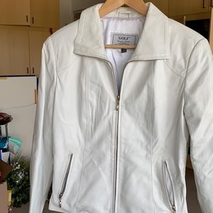 Leather jacket. White. New